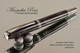 Handmade Rollerball Pen from Antique Swirl Resin Black Titanium/Rhodium finish.  Top view of pen.