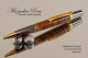 Handmade Ballpoint Pen, Fiddleback Walnut Gunmetal and Gold Finish - Main view of Ballpoint Pen