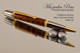 Handmade Ballpoint Pen, Fiddleback Walnut Black Titanium and Gold Finish - Back view of Ballpoint Pen