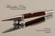 Handmade wood pen made from Mun Ebony with Chrome / Satin Chrome.  Handcrafted pen by our artist.  Tip view of pen .