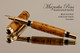 Handmade Fountain pen made from Black Ash Burl with Gold / Black finish.   Cap view of pen 
