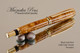 Handmade Fountain pen made from Black Ash Burl with Gold / Black finish.   Bottom view of pen 