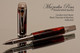 Handmade Rollerball Pen from Carolina Swirl Resin Black Titanium/Rhodium finish.  Main view of pen.