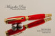 Handmade acrylic pen made from Red Glow resin.  Handcrafted Rollerball Pen - made in our shop, no two alike. 