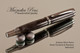 Handmade Rollerball Pen from Antique Swirl Resin Black Titanium/Rhodium finish.  Main view of pen.