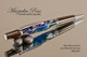 Handmade Ballpoint Pen, Alien Moon Acrylic Resin Pen, Gun metal & Chrome color Finish - Looking from tip of Ballpoint Pen