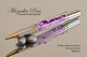 Handmade Ballpoint Pen, Wisteria Blossom Acrylic Resin Pen, Chrome & Gold color Finish - Looking from tip of Ballpoint Pen