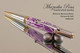 Handmade Ballpoint Pen, Wisteria Blossom Acrylic Resin Pen, Chrome & Gold color Finish - Looking from tip of Ballpoint Pen