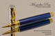 Handmade Rollerball Pen made from Simply Blue Birthmark Resin with Chrome finish / gold colored accents. 