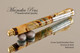 Handmade Rollerball Pen Handcrafted from Dyed Green Boxelder Burl with Chrome & Gold finish.  