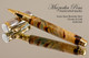 Handmade Rollerball Pen Handcrafted from Dyed Green Boxelder Burl with Chrome & Gold finish.  