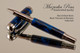 Handmade Rollerball Pen from Blue/Black Swirl Resin Black Titanium/Rhodium finish.  