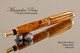 Hand Made Rollerball Pen made from Afzelia wood with Gold and Black finish.