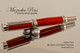 Hand Made Rollerball Pen made from Afzelia wood with Rhodium and Black Titanium Finish