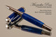 Handmade Rollerball Pen from Blue/Black Resin Black Titanium/Rhodium finish.  
