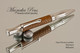 Handmade pen made from Brown Faux Leather with Platinum finish.  Handcrafted pen.  Main view of pen 