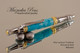 Handmade Ballpoint Pen in Blue Larimar TruStone, Chrome & Gold Finish