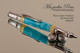 Handmade Ballpoint Pen in Blue Larimar TruStone, Chrome & Gold Finish