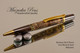 Handmade Ballpoint Pen, Buckeye Burl with Gun Metal and Gold Color Finish 