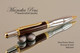 Handmade wood pen made from Mun Ebony with Chrome and Gold color finish.  Handcrafted pen by our artist.  