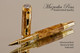 Hand Made Rollerball Pen made from Olivewood Burl with Gold color finish and Chrome highlights. 