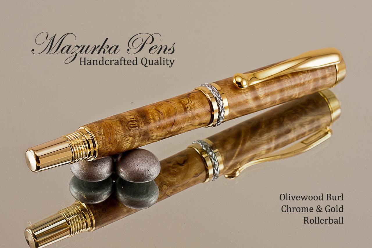 Beautiful Olive Burl Rollerball Pen!