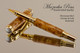 Hand Made Rollerball Pen made from Olivewood Burl with Gold color finish and Chrome highlights. 