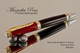 Handmade Ballpoint Pen, Red, Gold and Black TruStone Pen, Gold and Chrome Finish 