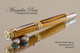 Handmade Rollerball Pen made from Black & White Ebony with Rhodium/Gold color trim.  Handcrafted pen by our artist. 