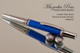 Handmade Ballpoint Pen, Blue Carbon Fiber Resin Pen, Chrome / Satin Chrome Finish 