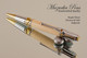 Handcrafted ballpoint pen made from Maple with Chrome / Gold finish.  