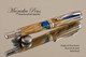 Handmade Blue Resin / Maple Rollerball Pen with Chrome / Gold trim.  
