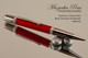 Handmade Ballpoint Pen, Red Carbon Fiber Resin Pen, Black Titanium and Platinum Finish 