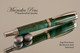 Handmade Rollerball pen made from Sage Blue Resin with Rhodium / Gold.  Handcrafted pen by our artist.  