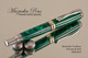 Hand Made Rollerball Pen, made from Malachite TruStone with Gold and Chrome finish.  