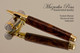 Handcrafted wood pen made from Turkish Walnut with Chrome and Gold finish.  