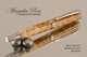 Handmade Rollerball Pen handcrafted from Black Ash Burl wood Rhodium and Gold finish. 