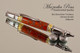 Handmade Ballpoint Pen from Red Dino Bone TruStone, Chrome & Gold Finish