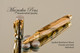 Spalted Hackberry Wood Rollerball Pen with Gold and Chrome Finish