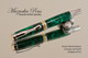 Elegant rollerball Green Nebula Resin with Chrome and Gold Finish 
