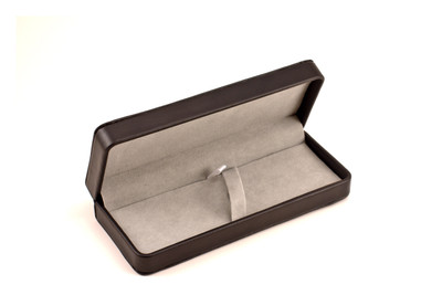 Black Leatherette Hinged Pen or Pencil Gift Box - Double Case