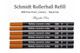 Schmidt 888 Rollerball Refill, Black Ink, Fine Point (.6mm) - 6 Pack
