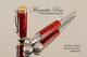 Red Flame Resin Chrome and Gold Finish Rollerball Pen