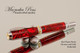 Handmade Writing Instrument Red Flame Resin Chrome and Gold Finish 