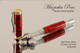 Handmade Writing Instrument Red Flame Resin Chrome and Gold Finish 