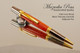 Handmade Ballpoint Pen, Pink Ivory Wood, Titanium and Gold color finish - Looking from bottom of Ballpoint Pen