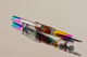 Handmade Ballpoint Pen made from Purple Acrylic Resin and Wood with Rainbow and Chrome finish. 