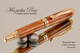 Hand Made Rollerball Pen made from Redwood Lace Burl with Gold and Chrome finish.  Bottom view of pen and cap.