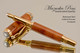Hand Made Rollerball Pen made from Redwood Lace Burl with Gold and Chrome finish.  Side view of pen and cap.