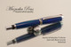 Azurite & Malachite TruStone Rollerball Pen Chrome and Black accents